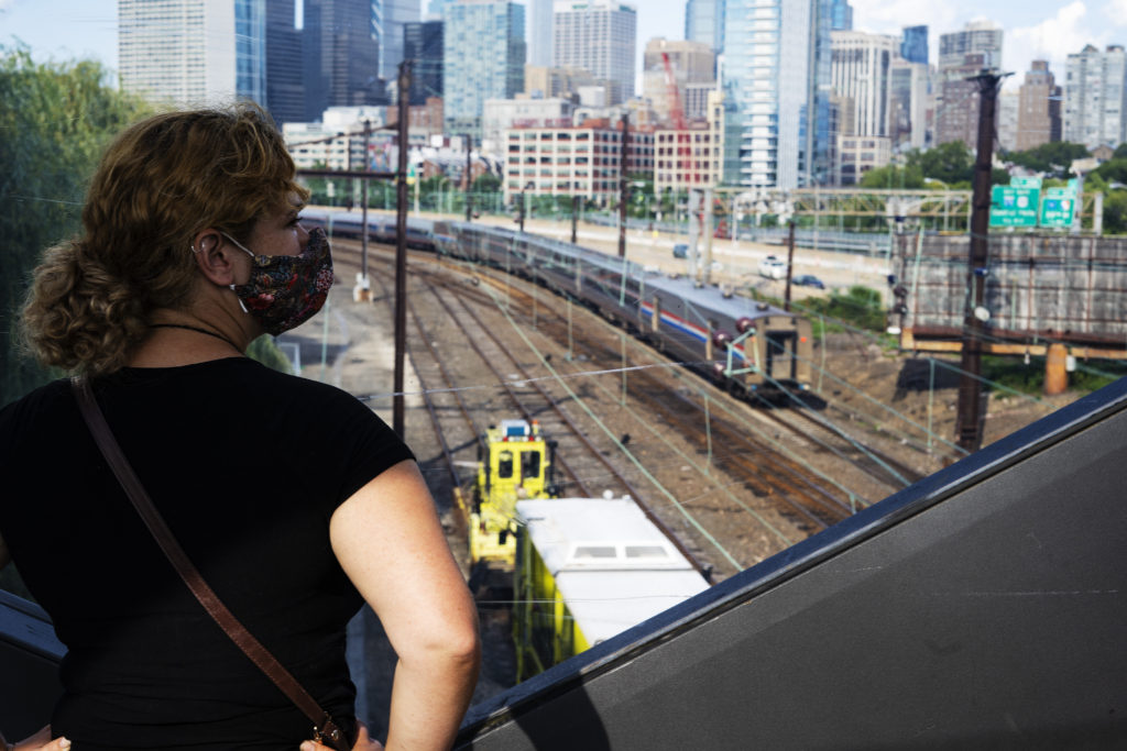 Cinematic photo of train leaving the station, Philadelphia, PA. 