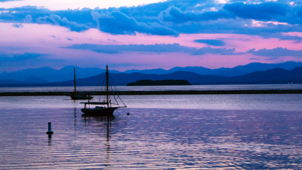 Burlington, Vermont.  Lake Champlain.  