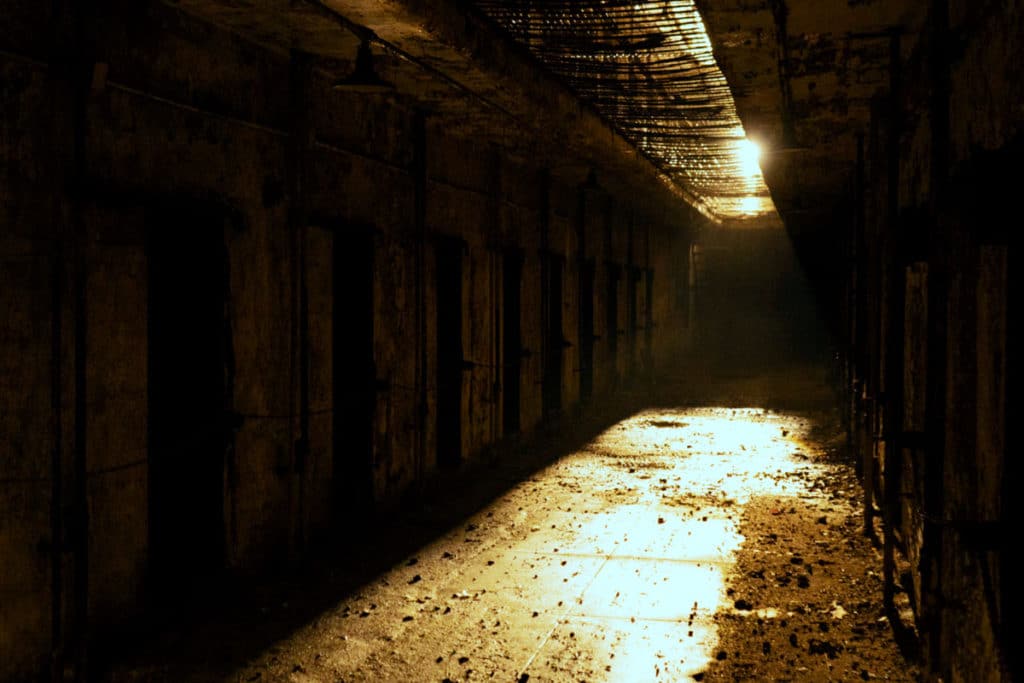 Eastern State Penitentiary, goth photography at night tour. 